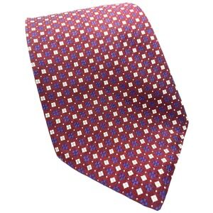 Vintage Polo Ralph Lauren Silk‎ Necktie Men's red white blue micro geometric tie